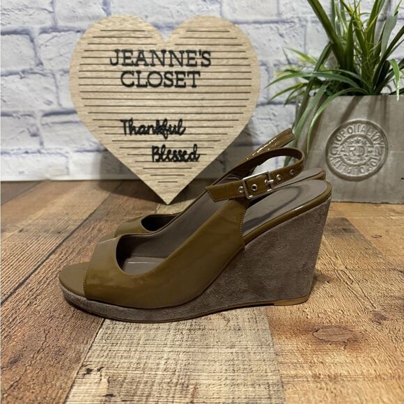 Boden Patent Leather/Suede Slingback Wedge Sandals
Women's Size 39 US 8 - Picture 4 of 9